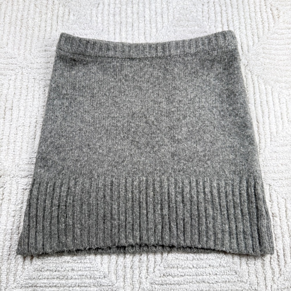 Isalis Knit Mini Skirt Women's Medium Grey Ribbed Wool Blend Preppy Coquette